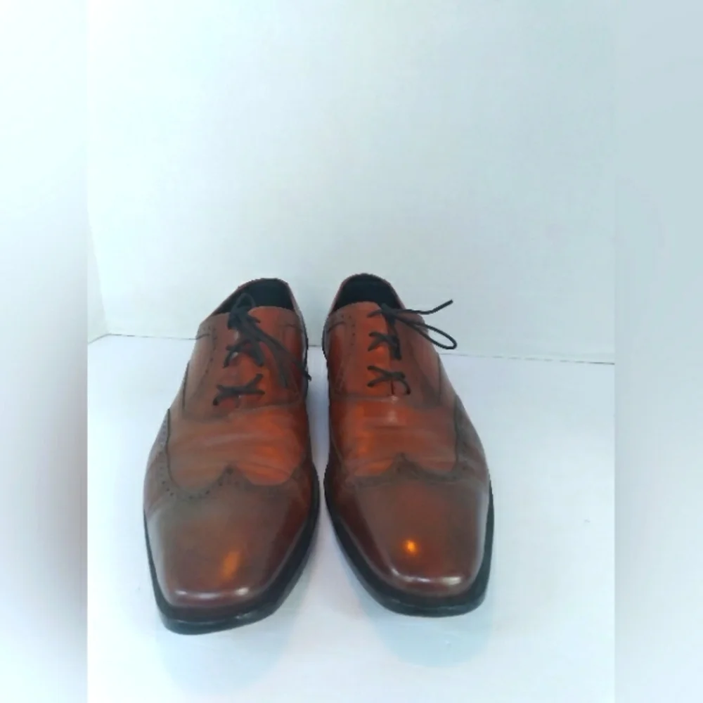 Classic Brown Leather Oxford Wingtip Dress Shoes Formal Business Brogue Derby